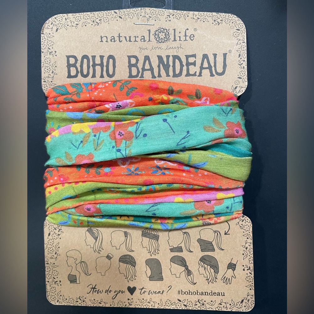 Natural Life Vibrant Orange & Green Border - SOLD Out on NL  Boho BandeauFull Sz